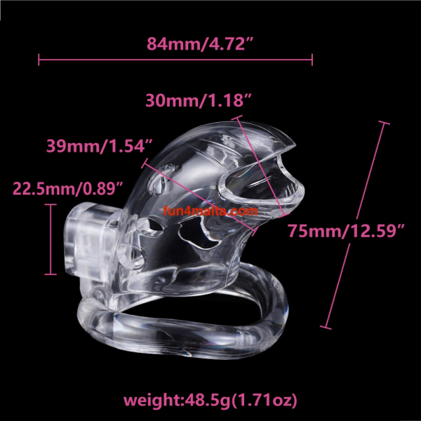 BRUTUS Shark Chastity Cage, clear